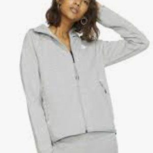 Nike Women's Grey Heather Tech Fleece Hooded Front Zip Jacket M